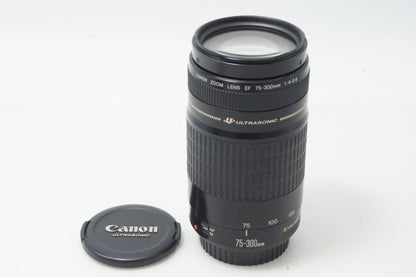 良品 Canon キヤノン EF 75-300mm F4-5.6 USM ブラック EFマウント フルサイズ ズームレンズ 260820b