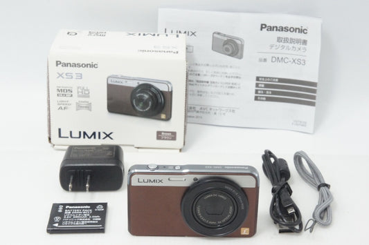 Panasonic LUMIX DMC-XS3 Compact Digital Camera Brown with Original Box 260820d
