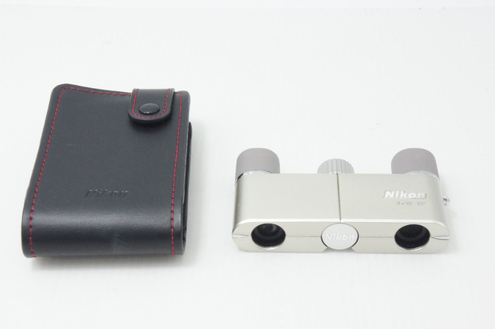 良品 Nikon ニコン 遊 4X10D CF 双眼鏡 シャンパンゴールド ケース付 260821b