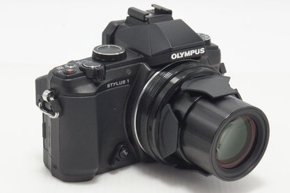 美品 OLYMPUS オリンパス STYLUS 1 コンパクトデジタルカメラ ブラック 260904a