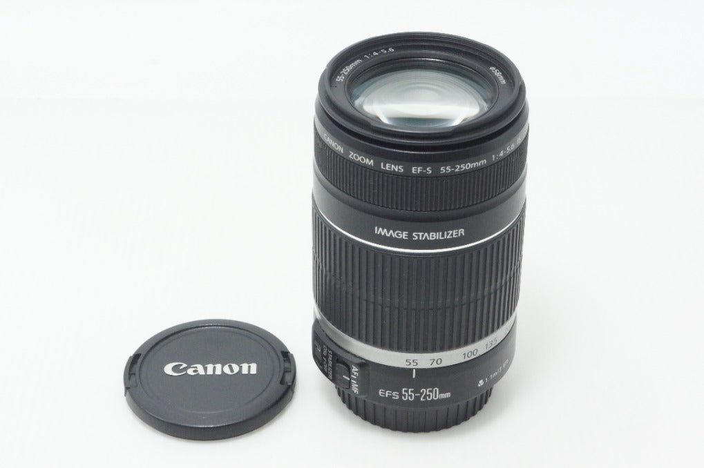 美品 Canon キヤノン EF-S 55-250mm F4-5.6 IS APS-C ズームレンズ 260904k