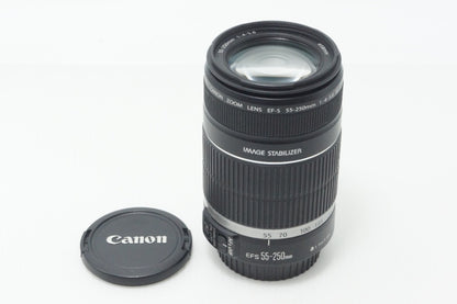 美品 Canon キヤノン EF-S 55-250mm F4-5.6 IS APS-C ズームレンズ 260904k