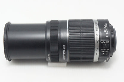 美品 Canon キヤノン EF-S 55-250mm F4-5.6 IS APS-C ズームレンズ 260904k