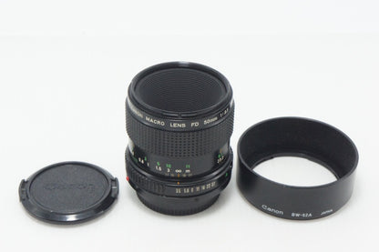 Canon キヤノン NEW FD 50mm F3.5 MACRO MF 単焦点レンズ フード付 260908e