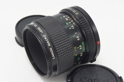 Canon キヤノン NEW FD 50mm F3.5 MACRO MF 単焦点レンズ フード付 260908e