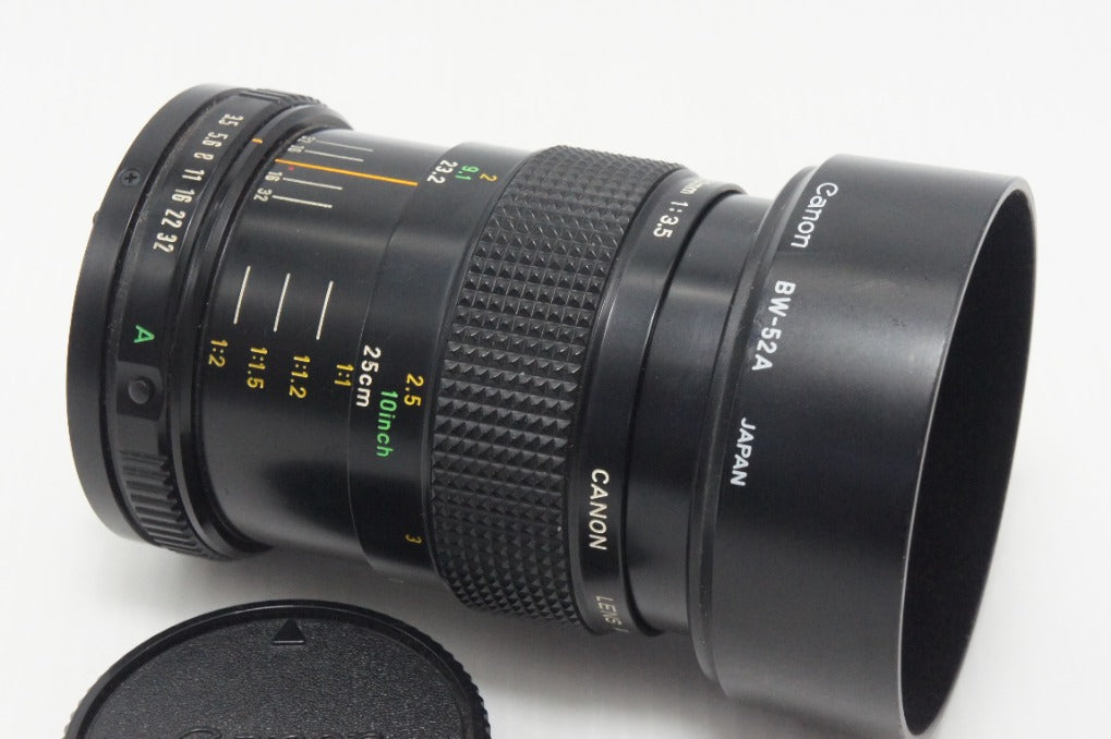 Canon キヤノン NEW FD 50mm F3.5 MACRO MF 単焦点レンズ フード付 260908e