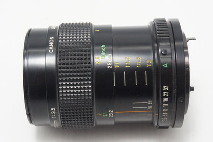 Canon キヤノン NEW FD 50mm F3.5 MACRO MF 単焦点レンズ フード付 260908e