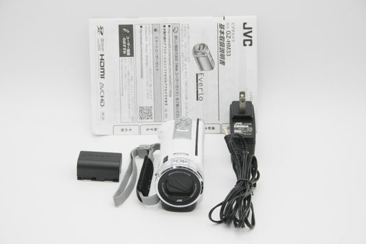 美品 JVC ケンウッド Everio GZ-HM33 デジタルビデオカメラ ホワイト 260910o