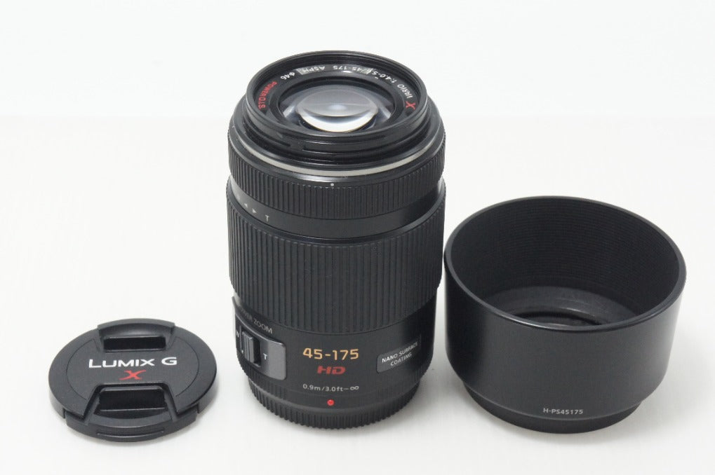 美品 Panasonic LUMIX G X VARIO PZ 45-175mm F4.0-5.6 ASPH. POWER O.I.S. H-PS45175 マイクロフォーサーズ フード付 260912g