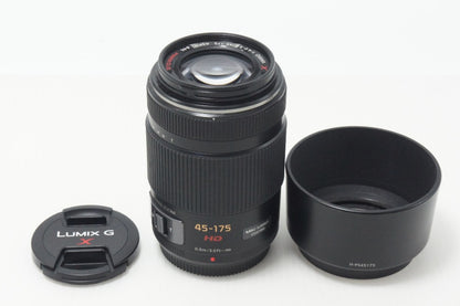 美品 Panasonic LUMIX G X VARIO PZ 45-175mm F4.0-5.6 ASPH. POWER O.I.S. H-PS45175 マイクロフォーサーズ フード付 260912g