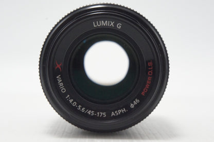 美品 Panasonic LUMIX G X VARIO PZ 45-175mm F4.0-5.6 ASPH. POWER O.I.S. H-PS45175 マイクロフォーサーズ フード付 260912g