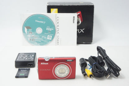 Nikon ニコン COOLPIX S5100 コンパクトデジタルカメラ クリアレッド 元箱付 261001g
