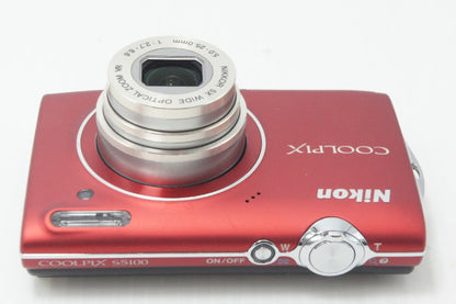 Nikon ニコン COOLPIX S5100 コンパクトデジタルカメラ クリアレッド 元箱付 261001g
