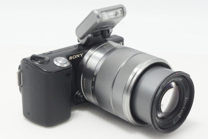 SONY ソニー NEX-5 ズームレンズキット( E 18-55mm OSS) ミラーレス一眼カメラ ブラック 元箱付 261001t