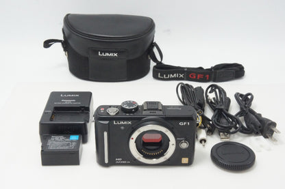 美品 Panasonic パナソニック LUMIX DMC-GF1 ボディ ミラーレス一眼カメラ エスプリブラック ケース付 261005t