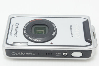 良品 PENTAX ペンタックス Optio W60 コンパクトデジタルカメラ シルバー 元箱付 261006d