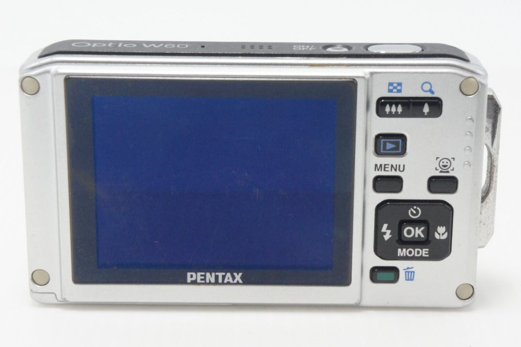 良品 PENTAX ペンタックス Optio W60 コンパクトデジタルカメラ シルバー 元箱付 261006d