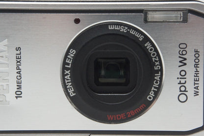 良品 PENTAX ペンタックス Optio W60 コンパクトデジタルカメラ シルバー 元箱付 261006d