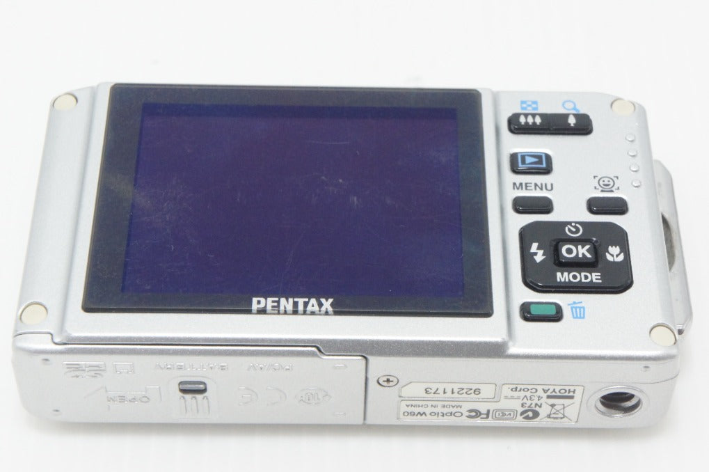 良品 PENTAX ペンタックス Optio W60 コンパクトデジタルカメラ シルバー 元箱付 261006d