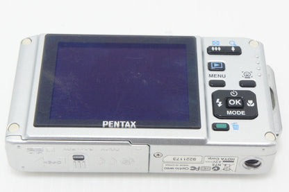 良品 PENTAX ペンタックス Optio W60 コンパクトデジタルカメラ シルバー 元箱付 261006d