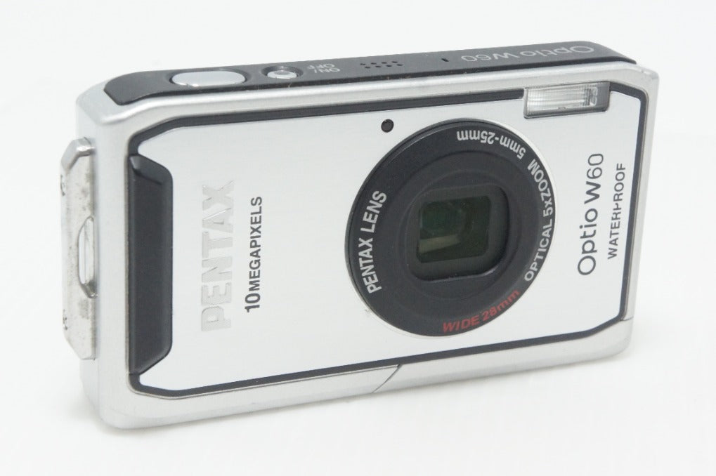 良品 PENTAX ペンタックス Optio W60 コンパクトデジタルカメラ シルバー 元箱付 261006d