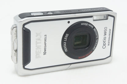 良品 PENTAX ペンタックス Optio W60 コンパクトデジタルカメラ シルバー 元箱付 261006d