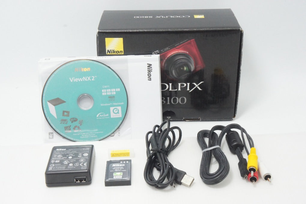 Nikon ニコン COOLPIX S8100 コンパクトデジタルカメラ フラッシュレッド 元箱付 261008a