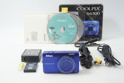 Nikon ニコン COOLPIX S6300 コンパクトデジタルカメラ スタイリッシュブルー 元箱付 261014m