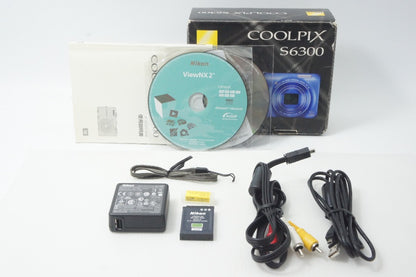Nikon ニコン COOLPIX S6300 コンパクトデジタルカメラ スタイリッシュブルー 元箱付 261014m