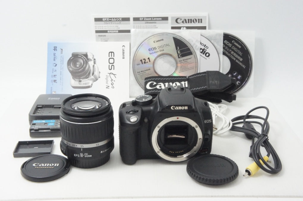Canon キヤノン EOS Kiss Digital N レンズキット (EF-S 18-55mm II USM) デジタル一眼レフカメラ EFマウント APS-C 元箱付 261014h