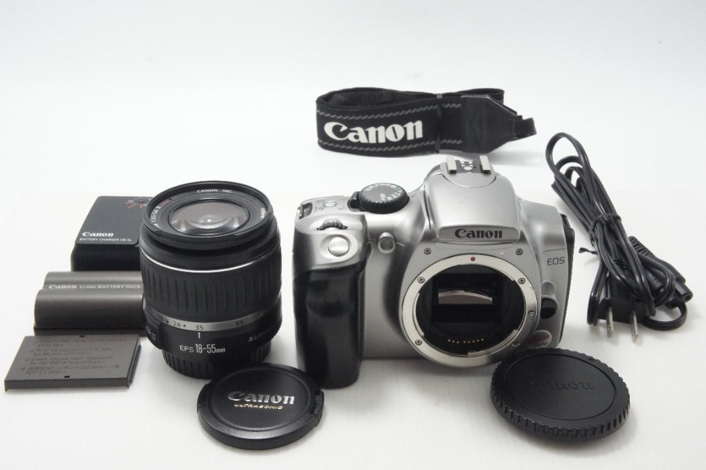 Canon キヤノン EOS Kiss Digital レンズキット (EF-S 18-55mm II USM) デジタル一眼レフカメラ シルバー EFマウント APS-C 261014l