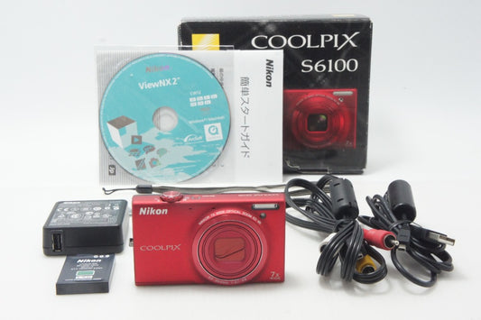 Nikon ニコン COOLPIX S6100 コンパクトデジタルカメラ スーパーレッド 元箱付 261023e