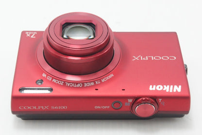 Nikon ニコン COOLPIX S6100 コンパクトデジタルカメラ スーパーレッド 元箱付 261023e