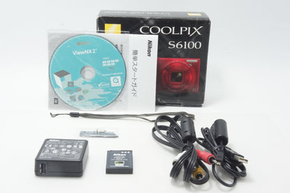 Nikon ニコン COOLPIX S6100 コンパクトデジタルカメラ スーパーレッド 元箱付 261023e