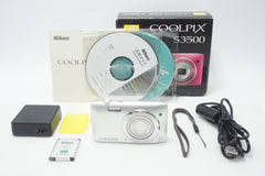 Nikon ニコン COOLPIX S3500 コンパクトデジタルカメラ クリスタルシルバー 元箱付 261028j