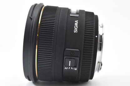良品 SIGMA シグマ 50mm F1.4 EX DG HSM AFレンズ Canon EFマウント フルサイズ 元箱付 260921b