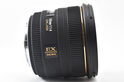 良品 SIGMA シグマ 50mm F1.4 EX DG HSM AFレンズ Canon EFマウント フルサイズ 元箱付 260921b