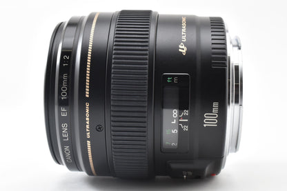 良品 Canon キヤノン EF 100mm F2 USM AFレンズ フルサイズ 260921c