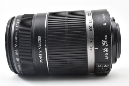 良品 Canon キヤノン EF-S 55-250mm F4-5.6 IS AFレンズ APS-C 260921f