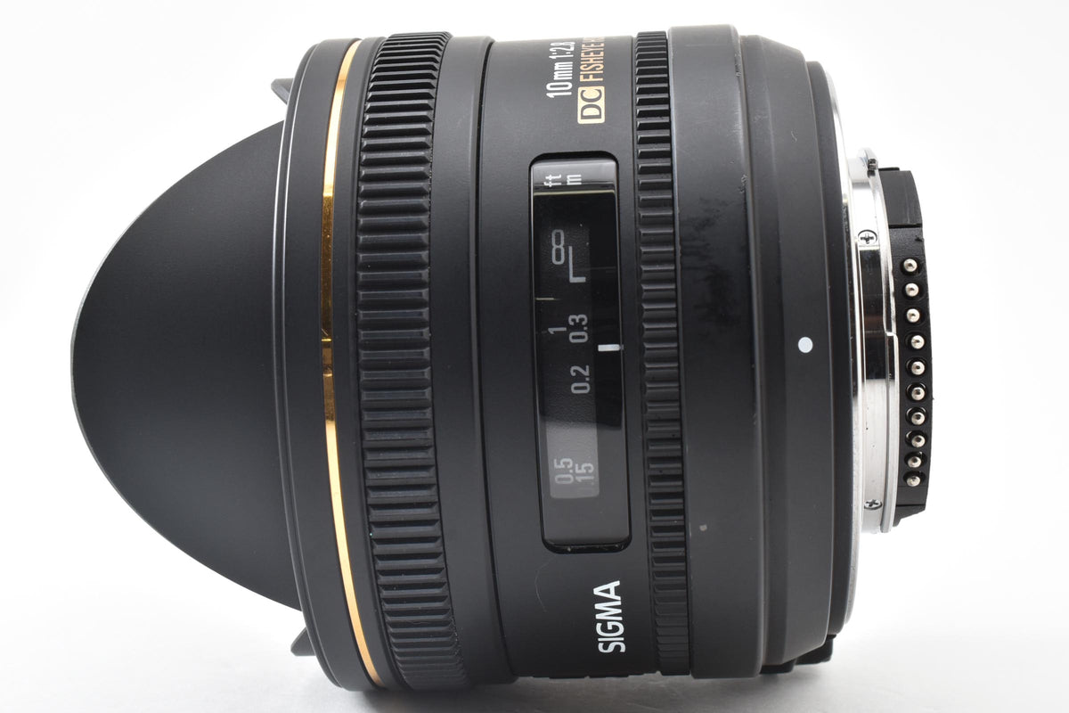 良品 SIGMA シグマ 10mm F2.8 EX DC FISHEYE HSM AFレンズ Nikon Fマウント APS-C ケース付 260921p