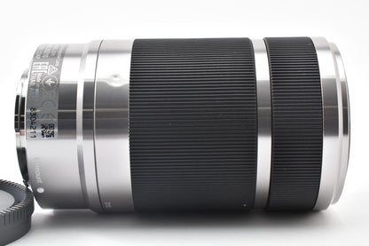 美品 SONY ソニー E 55-210mm F4.5-6.3 OSS SEL55210 シルバー Eマウント APS-C ズームレンズ フード付 260921s