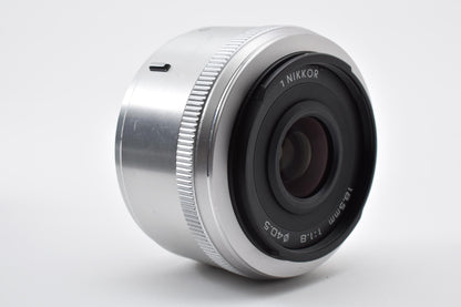 Nikon ニコン 1 NIKKOR 18.5mm F1.8 AFレンズ シルバー 1マウント CXフォーマット 260918h