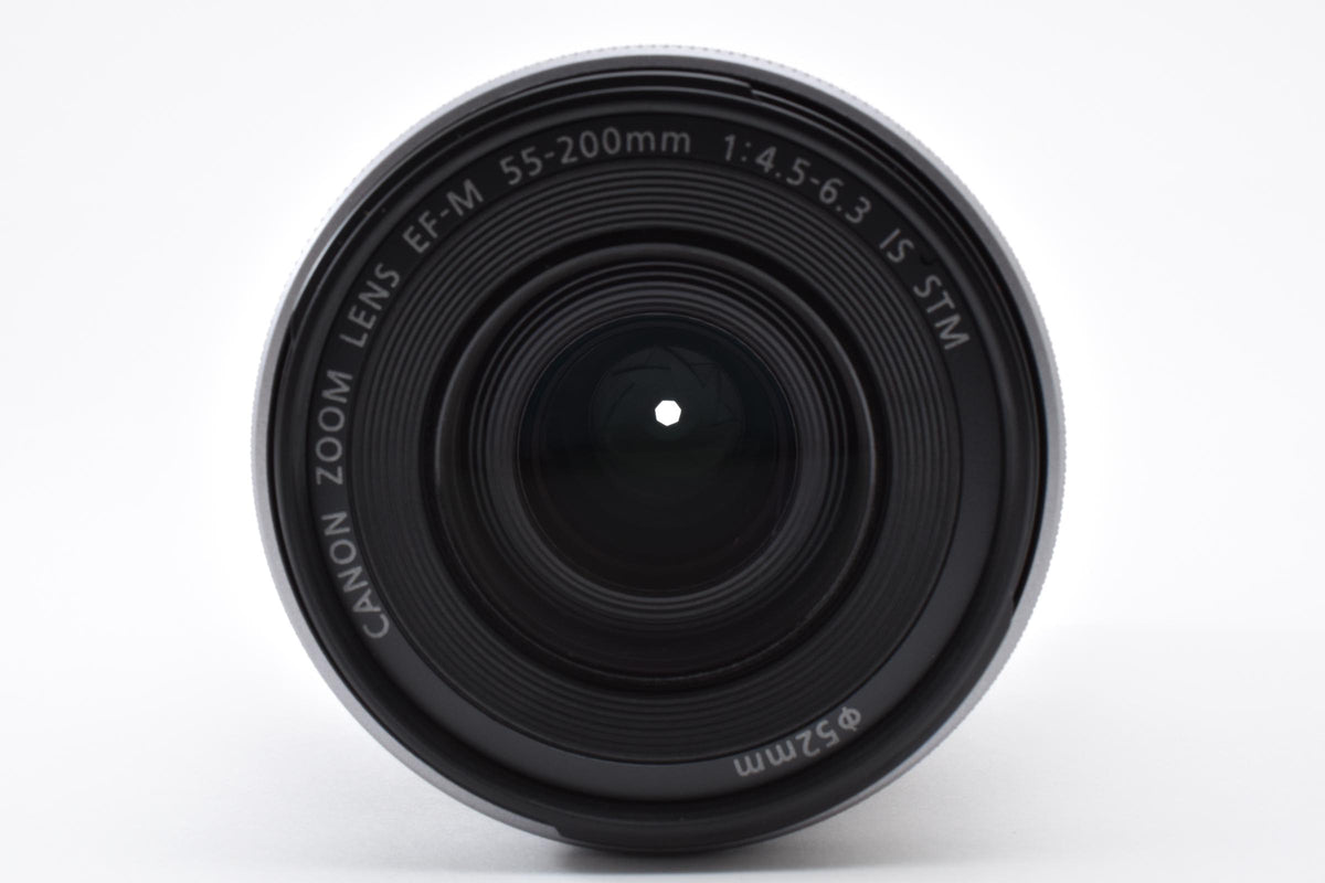 美品 Canon キヤノン EF-M 55-200mm F4.5-6.3 IS STM AFレンズ シルバー EF-Mマウント APS-C 260918j