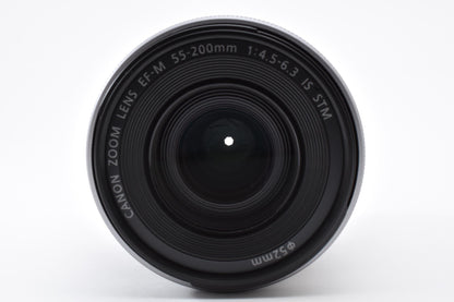 美品 Canon キヤノン EF-M 55-200mm F4.5-6.3 IS STM AFレンズ シルバー EF-Mマウント APS-C 260918j