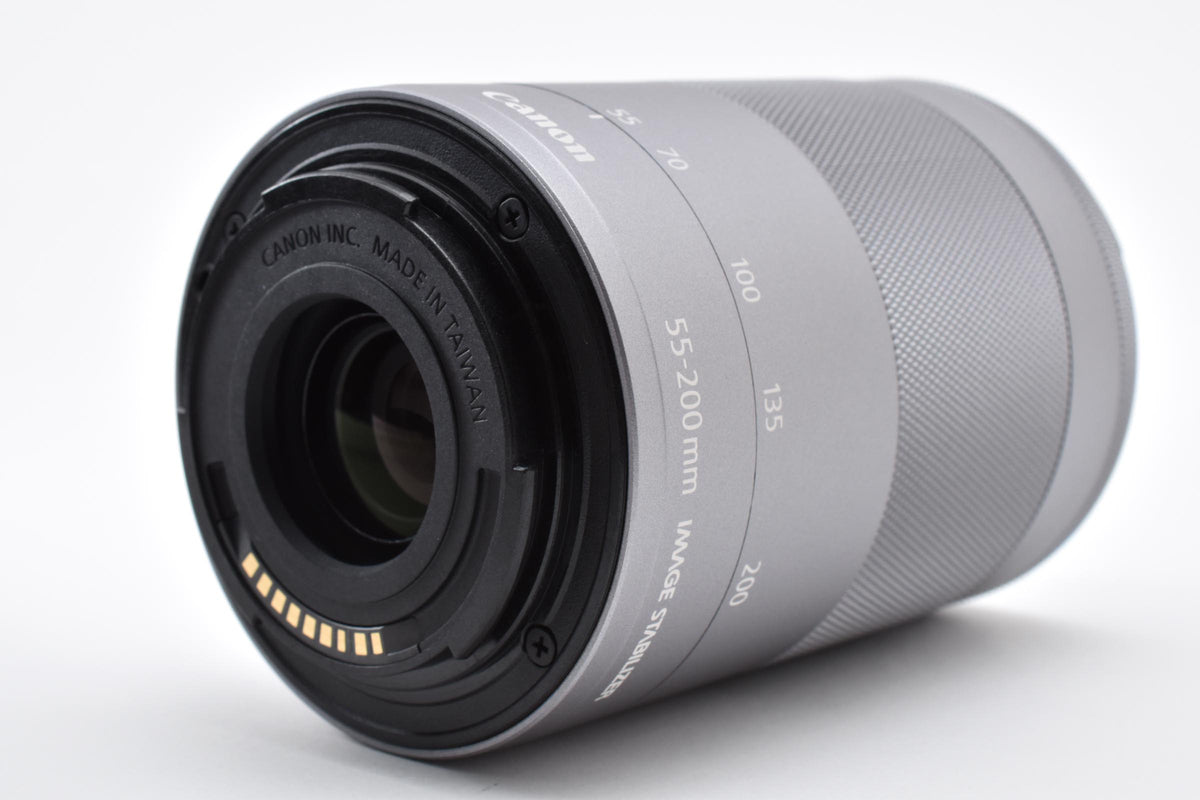 美品 Canon キヤノン EF-M 55-200mm F4.5-6.3 IS STM AFレンズ シルバー EF-Mマウント APS-C 260918j