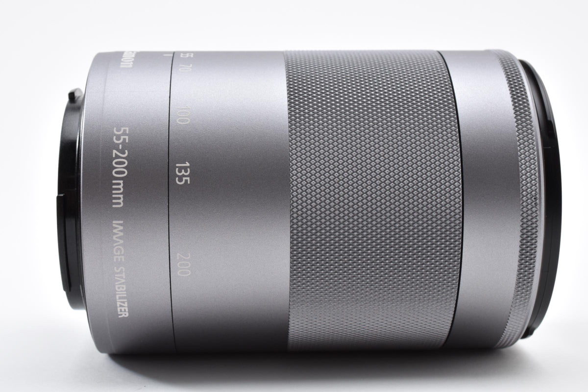 美品 Canon キヤノン EF-M 55-200mm F4.5-6.3 IS STM AFレンズ シルバー EF-Mマウント APS-C 260918j