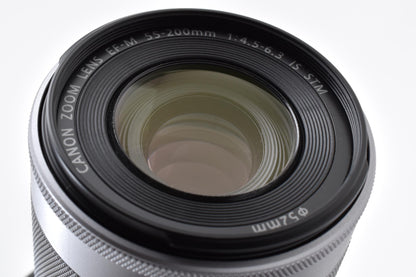 美品 Canon キヤノン EF-M 55-200mm F4.5-6.3 IS STM AFレンズ シルバー EF-Mマウント APS-C 260918j