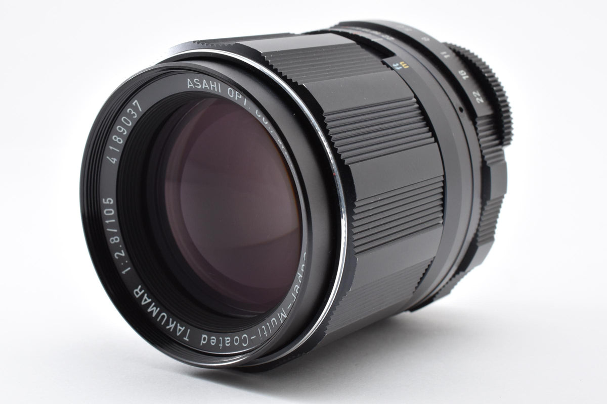 良品 ASAHI PENTAX ペンタックス SMC TAKUMAR 105mm F2.8 M42マウント MFレンズ フード付 260924c