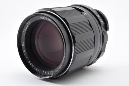 良品 ASAHI PENTAX ペンタックス SMC TAKUMAR 105mm F2.8 M42マウント MFレンズ フード付 260924c