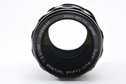 良品 ASAHI PENTAX ペンタックス SMC TAKUMAR 105mm F2.8 M42マウント MFレンズ フード付 260924c